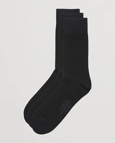 Herre | Amanda Christensen | Amanda Christensen | 3-Pack True Cotton Socks Black