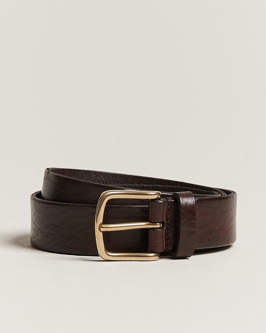 Herre | Bryllupsdress | Anderson's | Leather Belt 3 cm Dark Brown