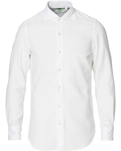 Herre | Flanellskjorter | Finamore Napoli | Tokyo Slim Fit Flannel Shirt White
