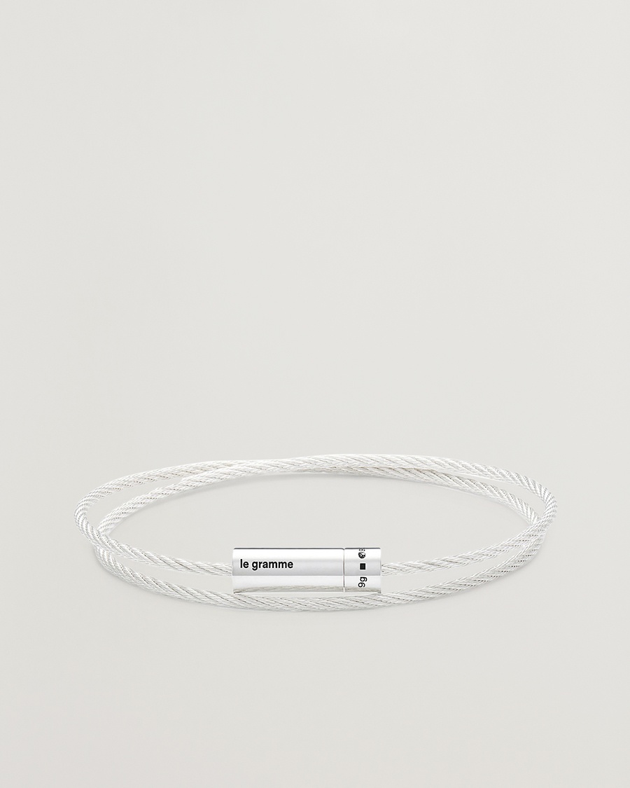 Herre | | LE GRAMME | Double Cable Bracelet Sterling Silver 9g