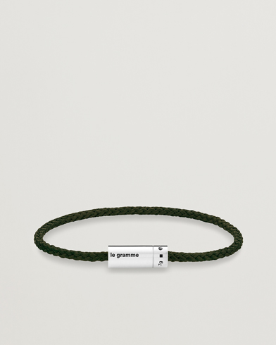 Luxury Brands |  Nato Cable Bracelet Khaki/Sterling Silver 7g