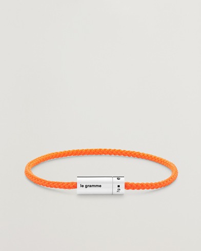 Herre | Armbånd | LE GRAMME | Nato Cable Bracelet Orange/Sterling Silver 7g