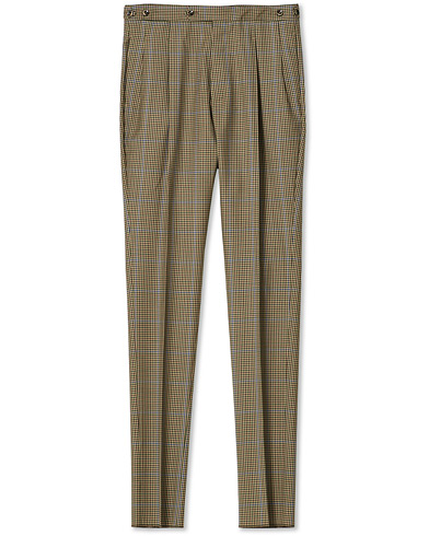  Gentleman Fit Pleated Archive Wool Trousers Brown Check