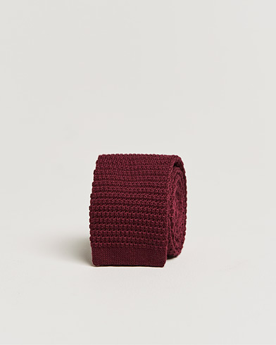 Herre |  | Amanda Christensen | Wool Knitted 6cm Tie Wine