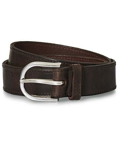 Belte |  Narrow Leather Belt 3 cm Dark Brown