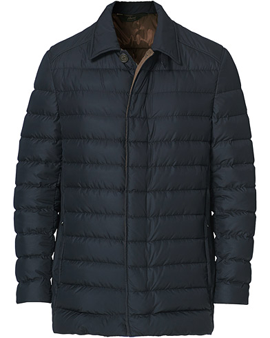 Brioni Quilted Down Coat Navy
