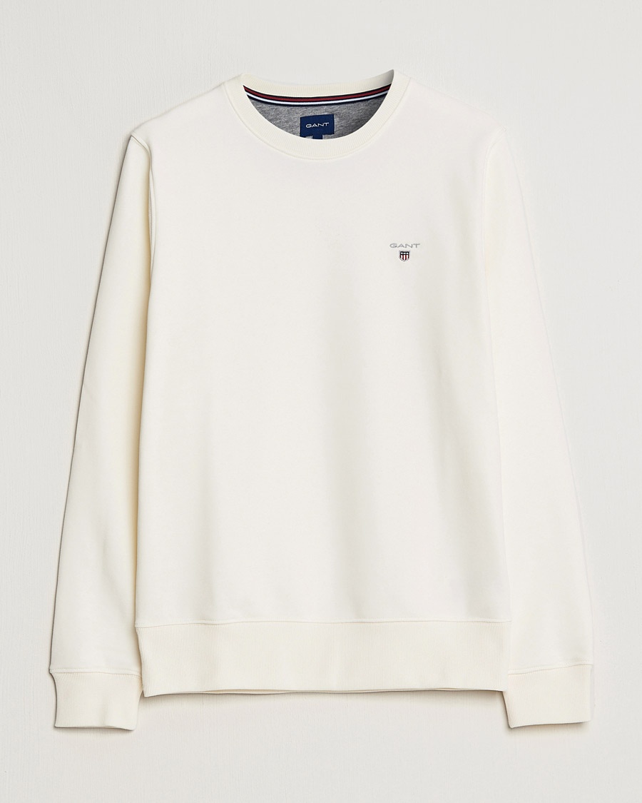 Herre | | GANT | Original Shield Logo Crew Neck Sweatshirt Eggshell