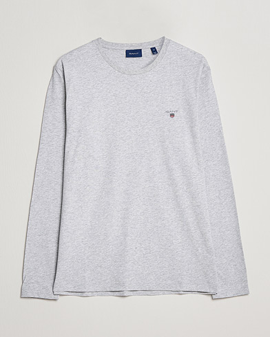 Herre | Langermede t-shirts | GANT | The Original Long Sleeve T-shirt Light Grey Melange