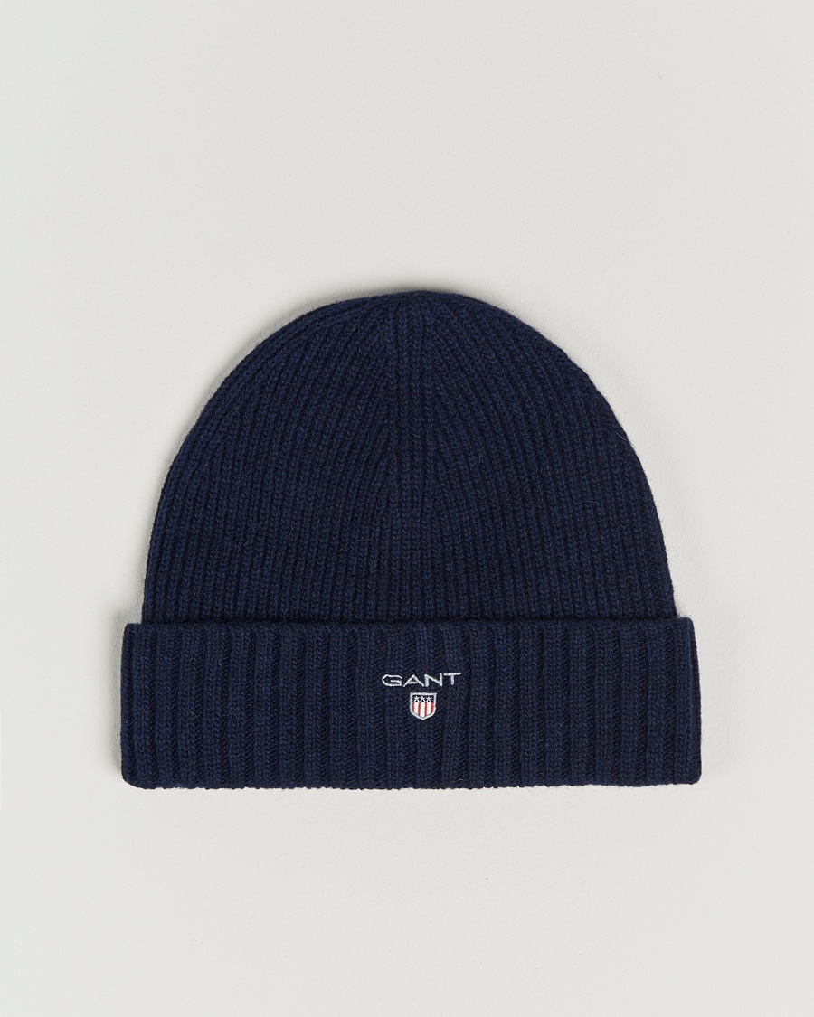 Herre | | GANT | Wool Lined Beanie Marine