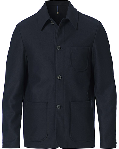  Cashmere Blend Shirt Jacket Navy
