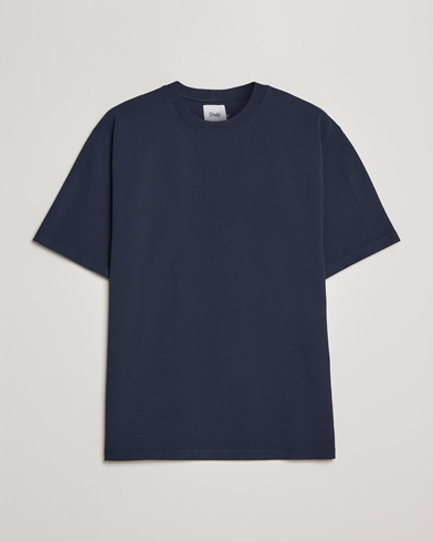 Herre | T-Shirts | Drake's | Short Sleeve Hiking Tee Navy