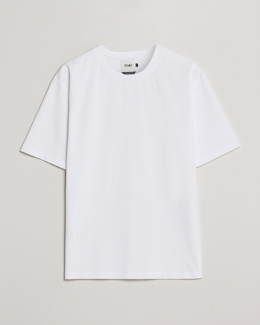 Drake's Short Sleeve Hiking T-Shirt White – Hvit