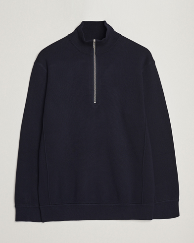 Herre | Half-zip | NN07 | Luis Cotton/Modal Half Zip Sweater Navy Blue