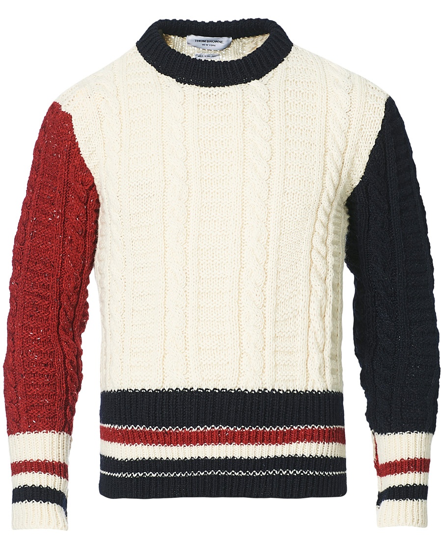 Thom Browne RWB Striped Pullover Ivory