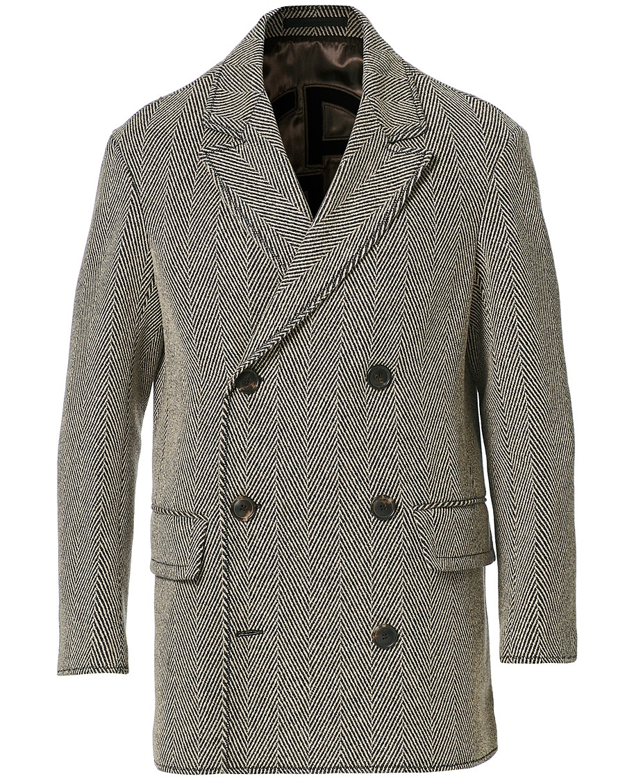  Wool Chevron Peacoat Grey