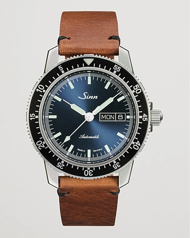 Herre | Skinnrem | Sinn | 104 I B Pilot Watch 41mm Leather Strap Dark Blue