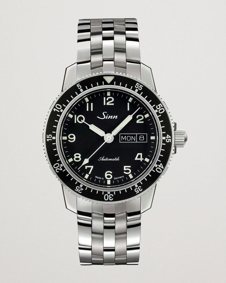 Herre | Klokker | Sinn | 104 A Pilot Watch 41mm Steel Link Black