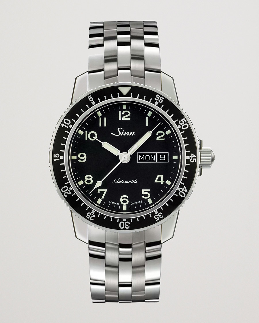 Sinn 104 A Pilot Watch 41mm Steel Link Black – Sølv