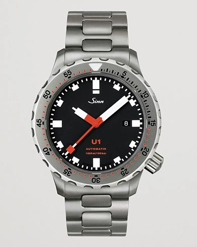 Herre | Lenke i rustfritt stål | Sinn | U1 Diving Watch 44mm Black