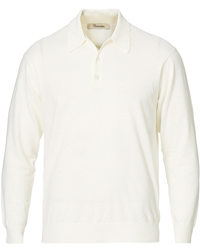  Cotton/Cashmere Knit Polo Off White