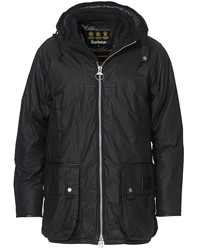 Barbour Gold Standard Scalpay Hunting Hooded Wax Jacket Black