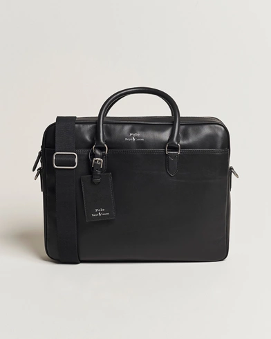 Herre | Ralph Lauren Holiday Gifting | Polo Ralph Lauren | Leather Commuter Bag Black