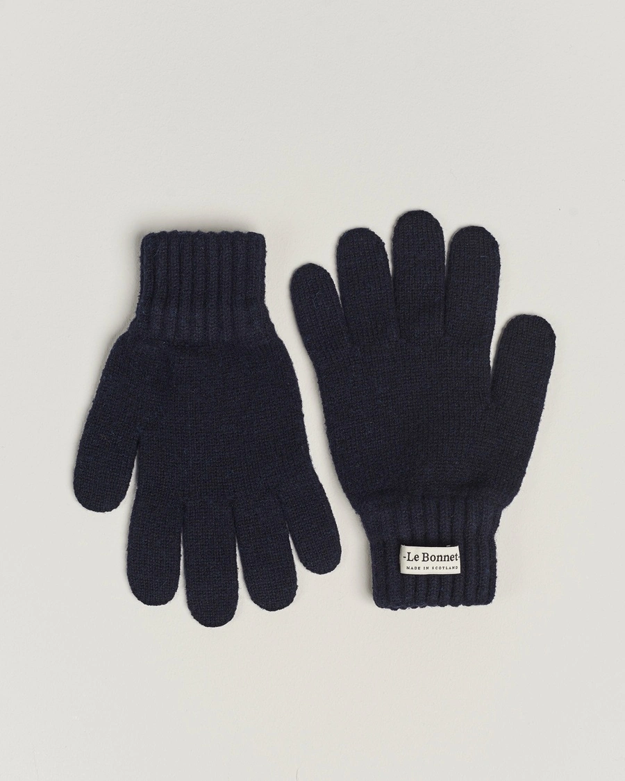 Herre | Strikkede hansker | Le Bonnet | Merino Wool Gloves Midnight
