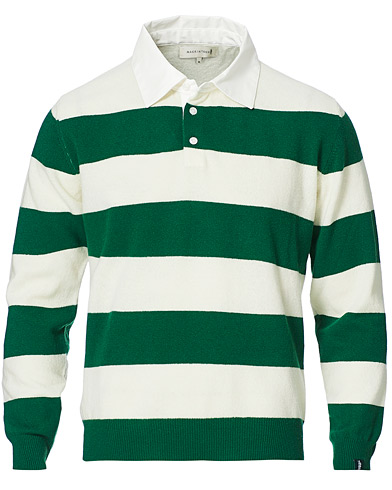Til den kreative |  Knitted Wool Rugby Sweater Green/White