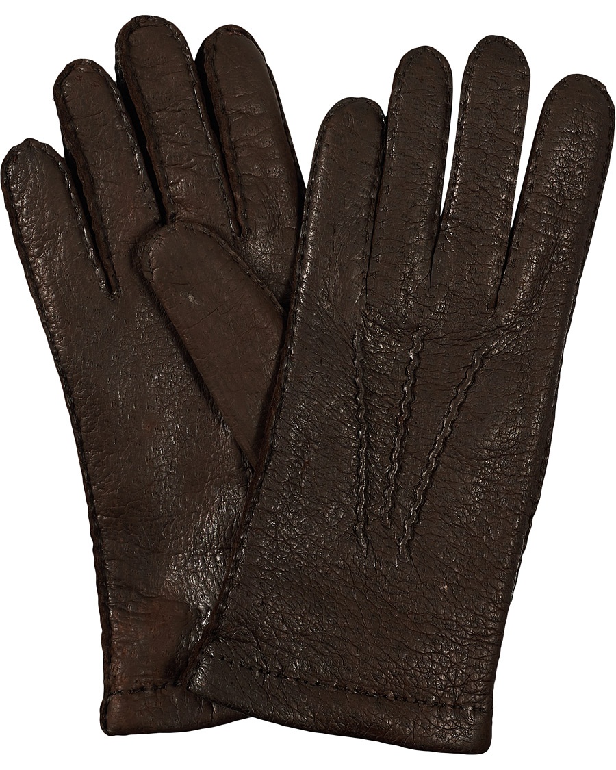  Peccary Handsewn Cashmere Glove Espresso