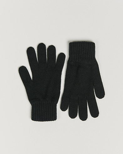 Herre |  | Johnstons of Elgin | Knitted Cashmere Gloves Black