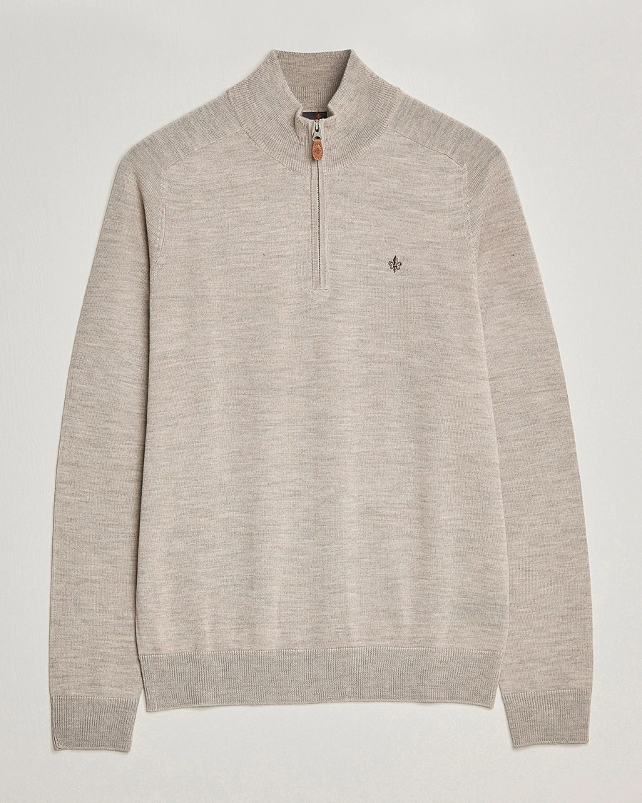 Herre | | Morris | John Merino Half Zip Khaki