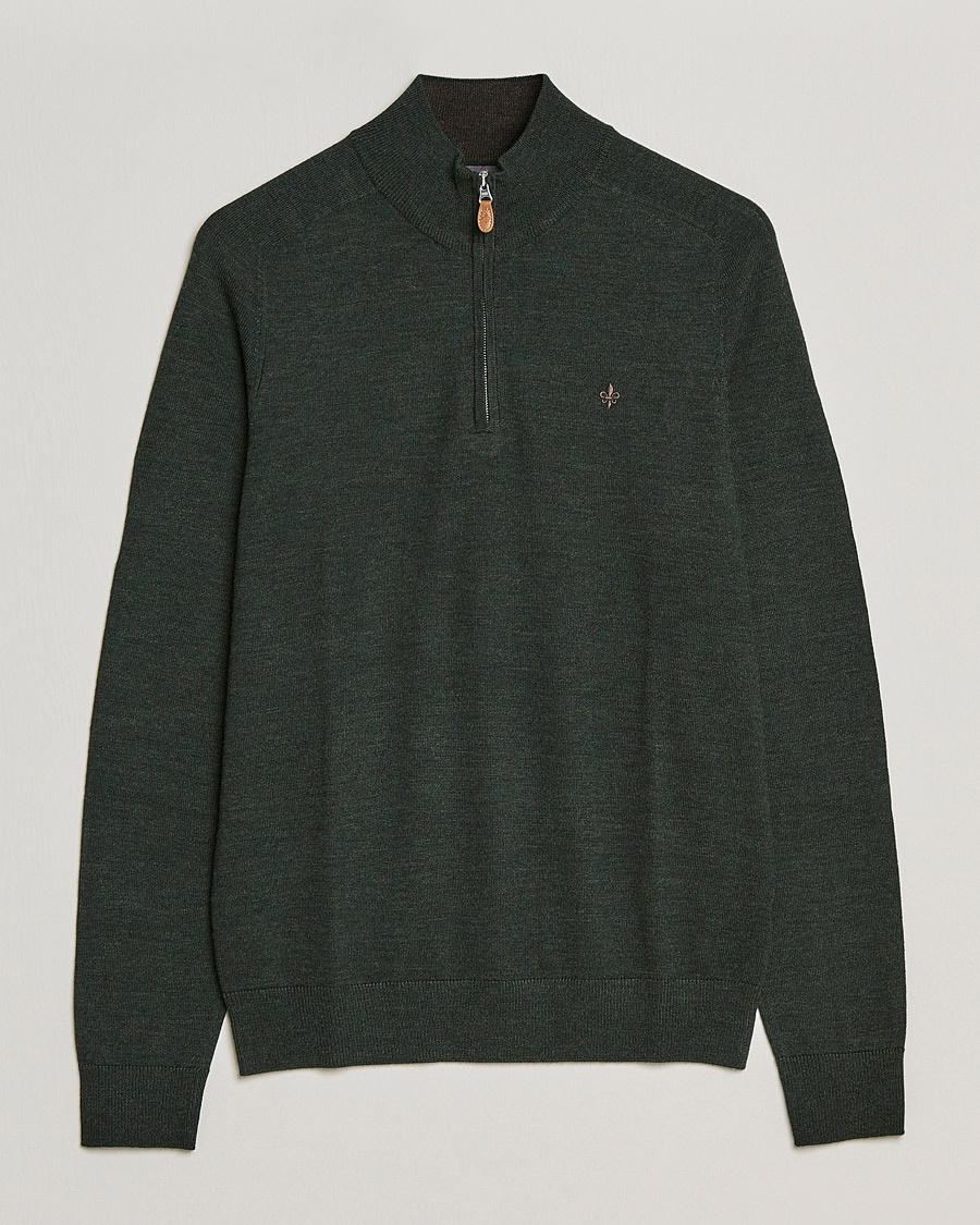 Morris John Merino Half Zip Olive – Grønn