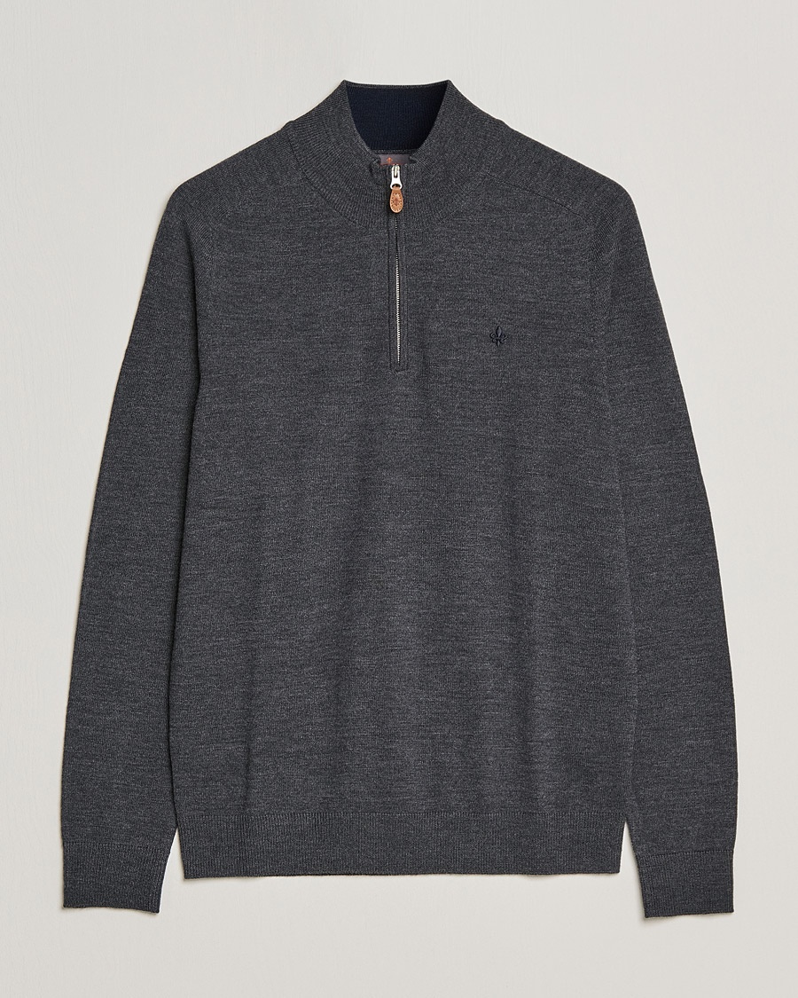 Morris John Merino Half Zip Dark Grey – Grå