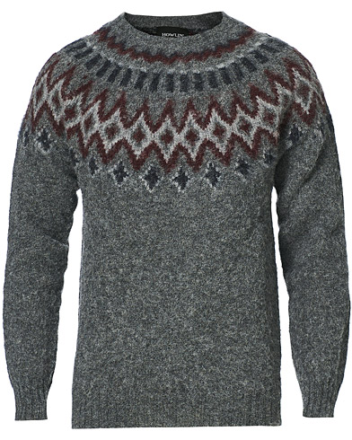Herre | Strikkede gensere | Howlin' | Brushed Wool Fair Isle Crew Sweater Oxford