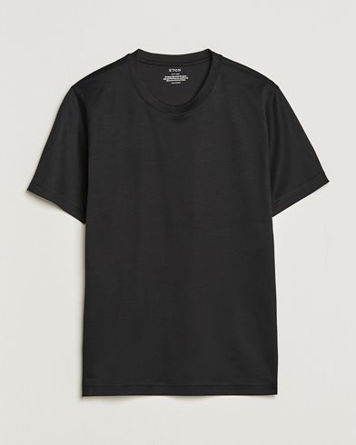 Herre | Eton | Eton | Filo Di Scozia Cotton T-Shirt Black