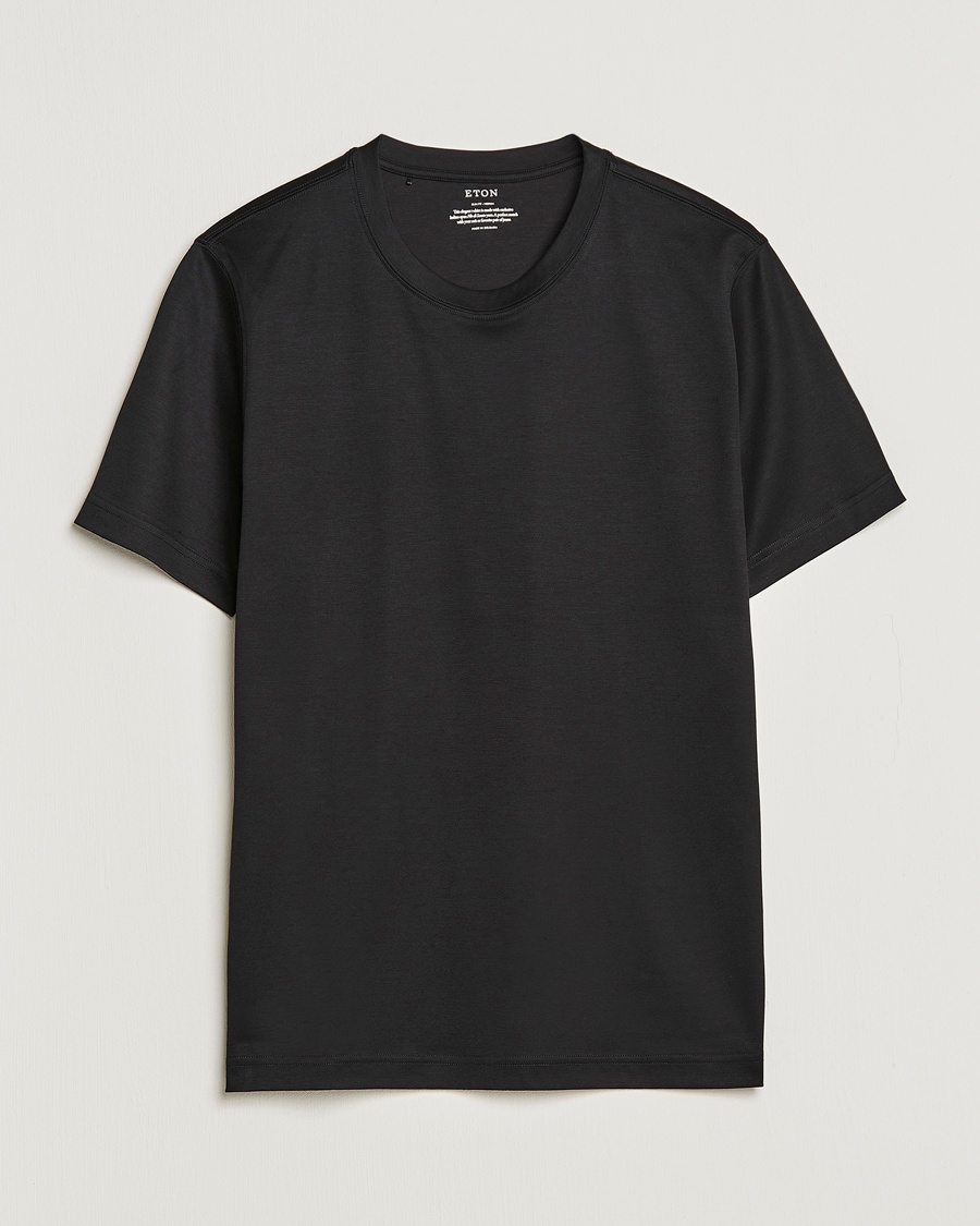 Eton Filo Di Scozia Cotton T-Shirt Black – Svart
