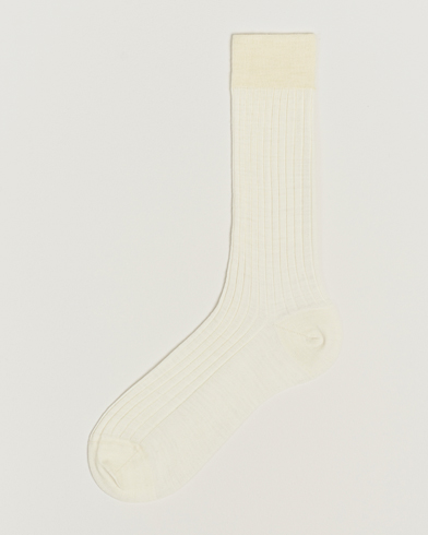 Herre | Bresciani | Bresciani | Wool/Nylon Ribbed Short Socks White