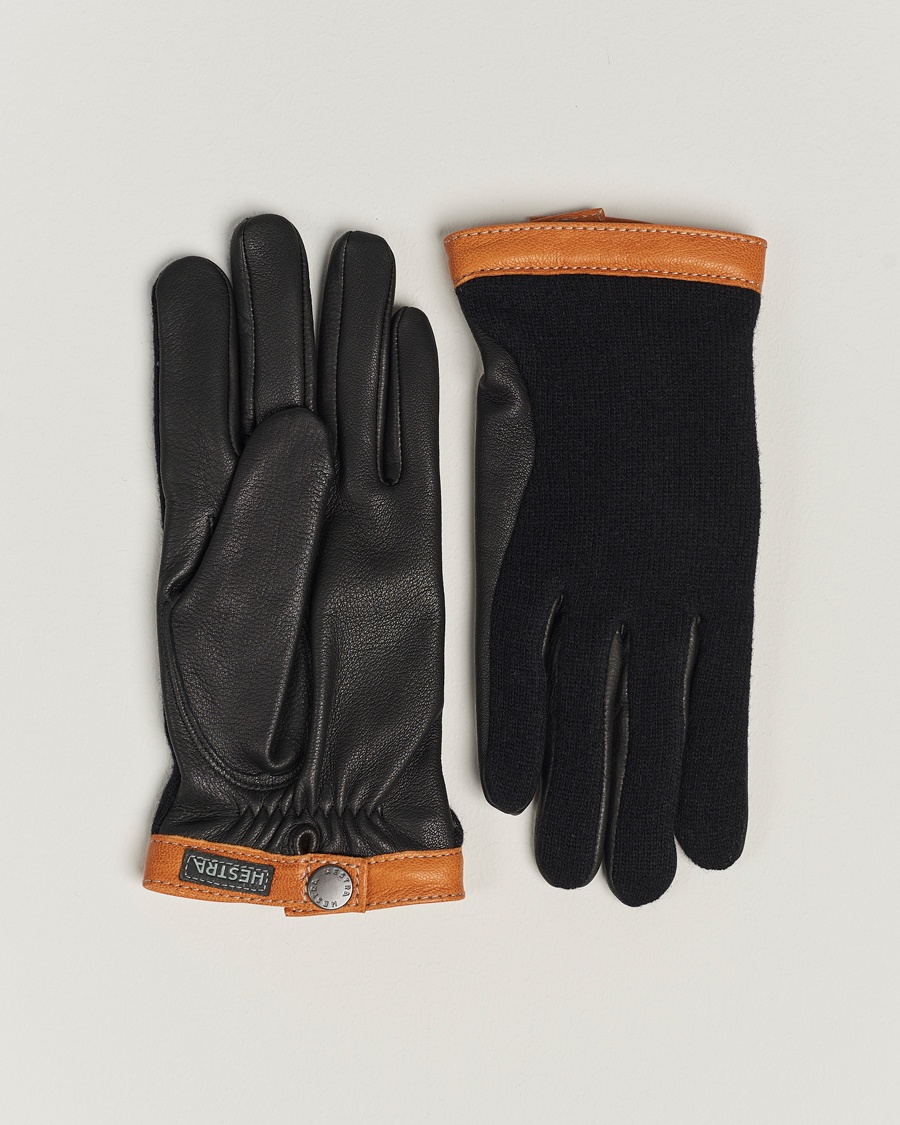 Hestra Deerskin Wool Tricot Glove Black/Black – Svart