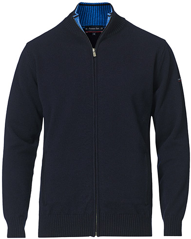 Wardrobe basics |  Wool Zip Cardigan Navy