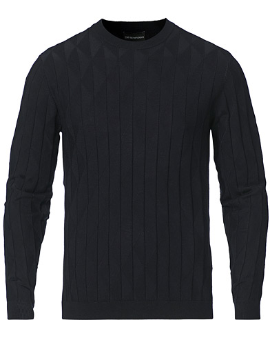  |  Geometrical Knitted Crew Neck Navy