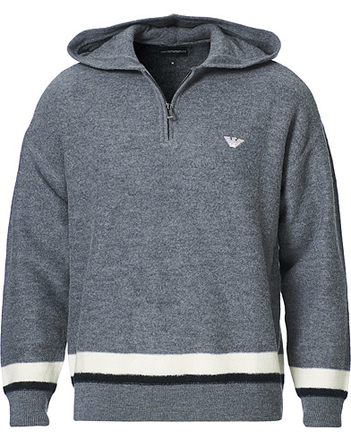  |  Wool Jersey Hooded Sweater Grey Melange