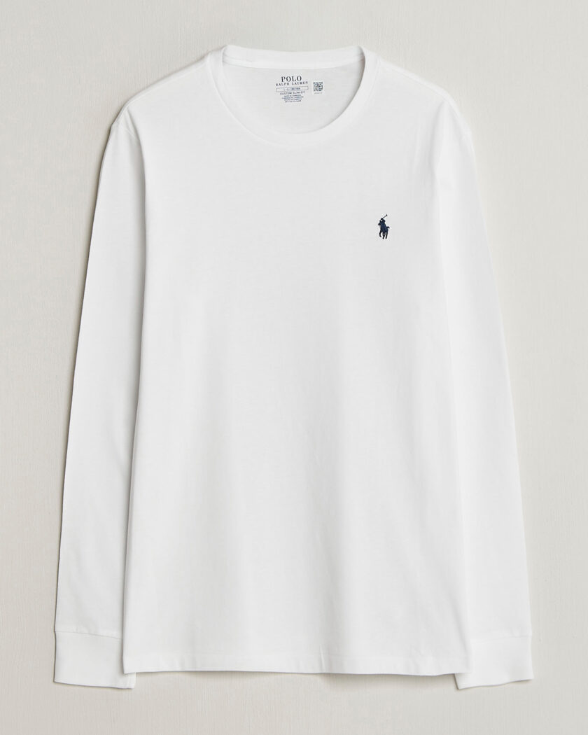 Polo Ralph Lauren Custom Slim Fit Long Sleeve Tee White – Hvit