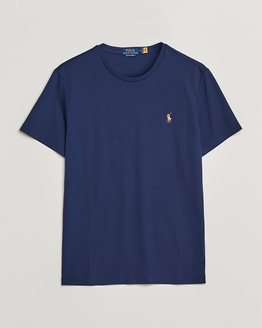 Herre | Kortermede t-shirts | Polo Ralph Lauren | Luxury Pima Cotton Crew Neck T-Shirt Refined Navy