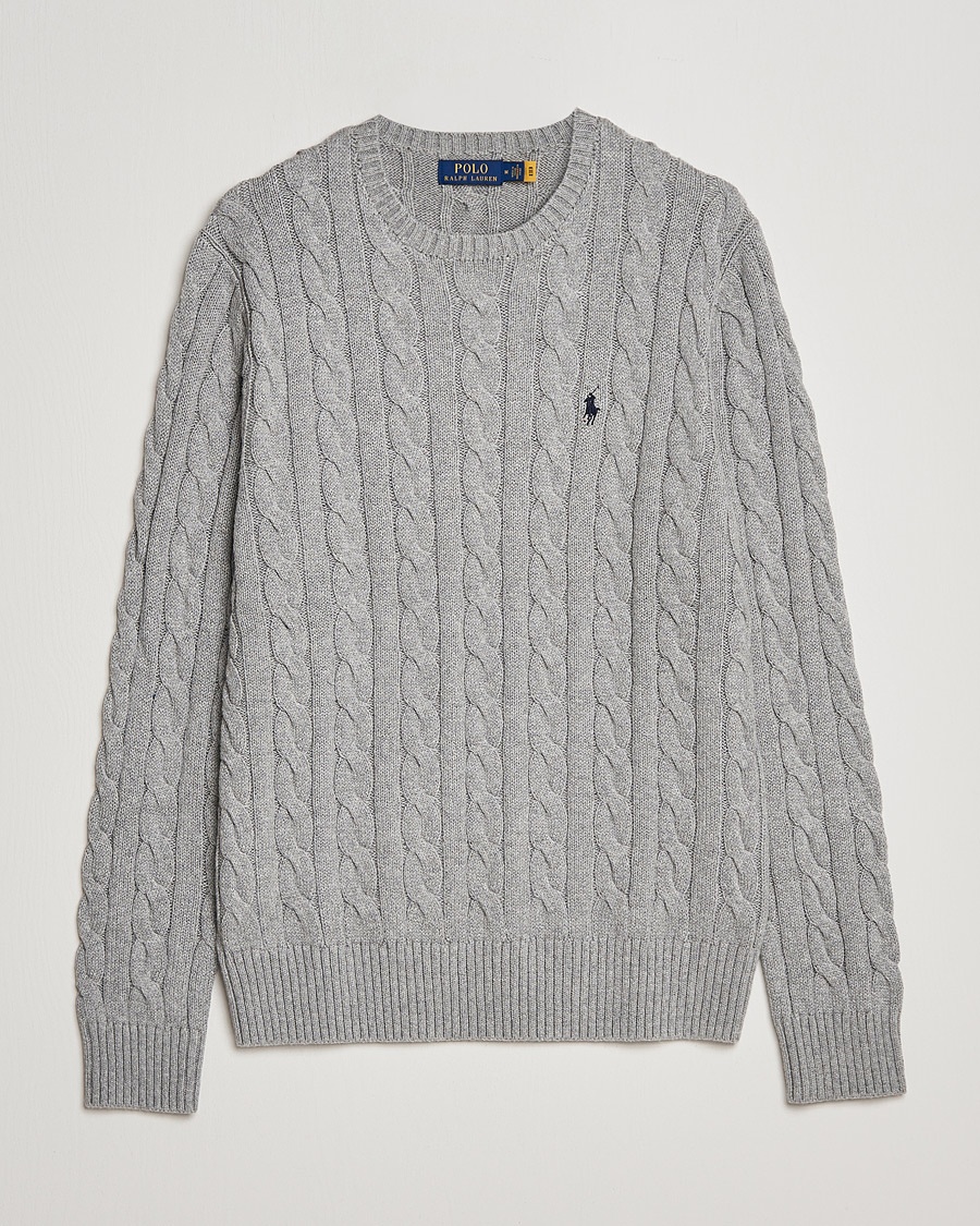 Herre | World of Ralph Lauren | Polo Ralph Lauren | Cotton Cable Pullover Fawn Grey Heather