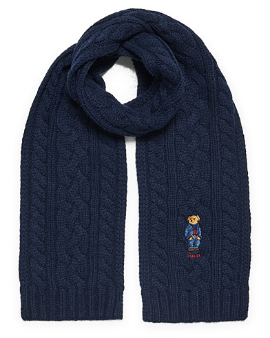  |  Cable Bear Recycled Wool Scarf Norfolk Blue