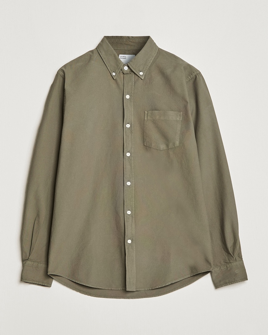 Colorful Standard Classic Organic Oxford Button Down Shirt Dusty Olive – Grønn
