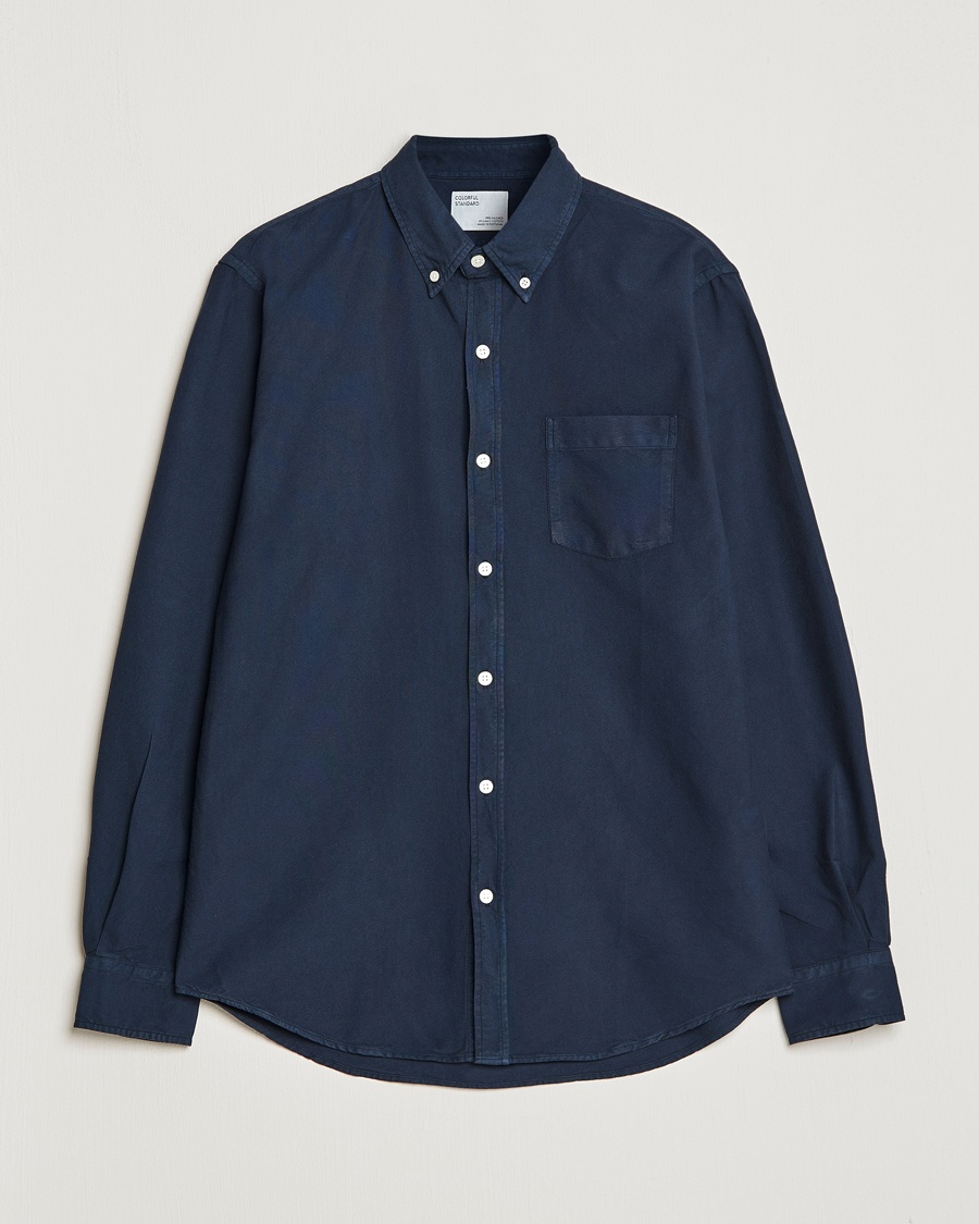 Herre | Wardrobe Basics | Colorful Standard | Classic Organic Oxford Button Down Shirt Navy Blue