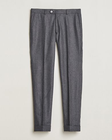 Herre |  | Oscar Jacobson | Denz Turn Up Flannel Trousers Grey Melange