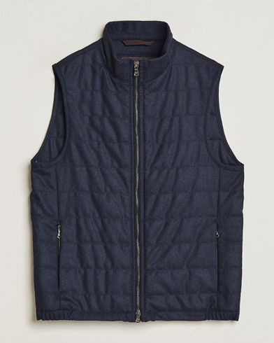 Herre | Dressede jakker | Oscar Jacobson | Liner EVO Flannel Waistcoat Navy
