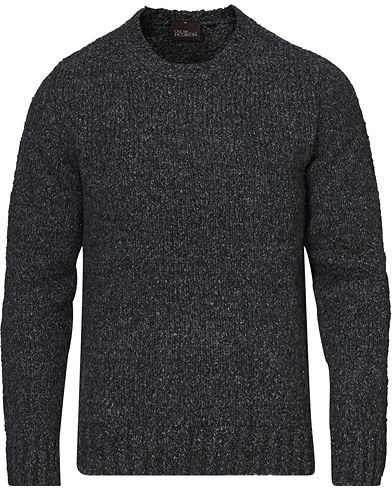 Oscar Jacobson Valter Heavy Knitted Round Neck Charcoal